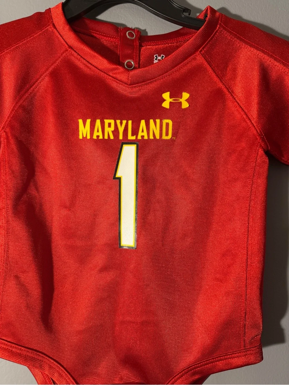 Under Armour Red Maryland Baby Football Bodysuit